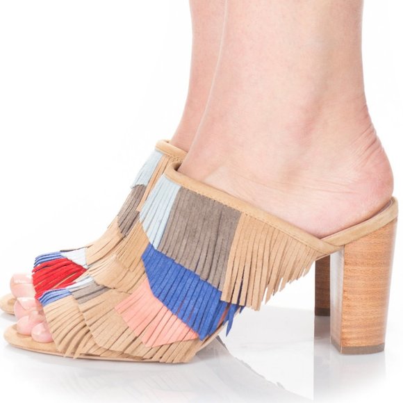 CHARLOTTE STONE Morley Suede Fringe Sandals Shoes - Picture 1 of 12
